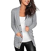 VERABENDI Women Long Sleeve Snaps Button Down V Neck Cute Knit Sweater Cardigan