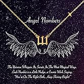 EARFULL Angel Number Necklace with Star - Angelic & Celestial Duo, 14K Gold Plated 16"+2" Adjustable Chain for Layering, Spiritual Manifestation Numerology Good Luck Jewelry for Women