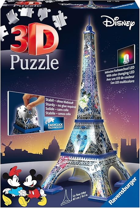 eiffel tower night edition 3d puzzle