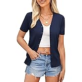 GRACE KARIN Womens 2026 Summer Short Sleeve Cardigan Sweaters Lightweight Cropped Shrug Cardigan Business Casual Clothing Top