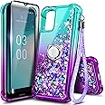 NZND Compatible with Nokia G310 5G Case, Glitter Liquid Floating Waterfall Cute Phone Case for Nokia G310 5G, Aqua/Purple