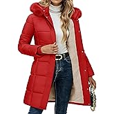 YUCOLEN Long Winter Coats for Women Fleece Lined Sherpa Puffer Jackets with Hood Pockets Zip Warm Thicken Parka Coat