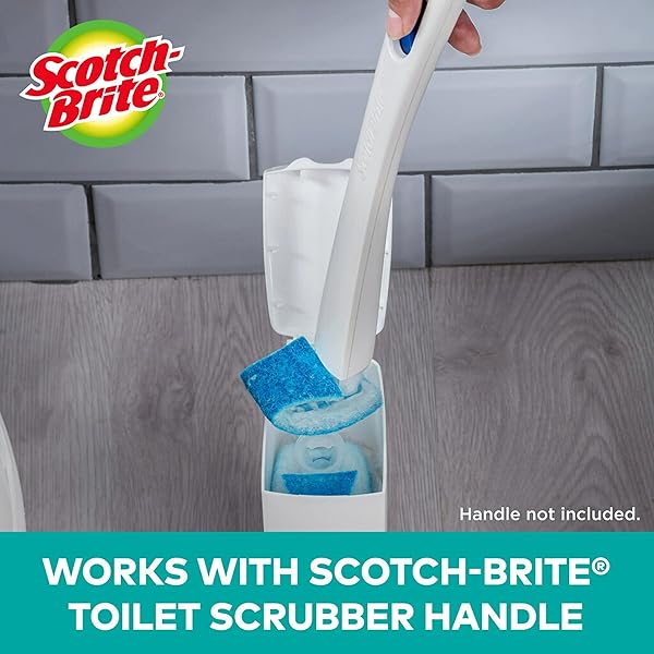SCOTCH-BRITE DISPOSABLE TOILET SCRUBBER REFILLS, REMOVES RUST & HARD WATER STAINS, 10 DISPOSABLE REFILLS BLUE