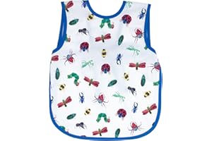 BapronBaby Eric Carle Bug World Bapron - No Neck Tie Safer Bib for Baby & Toddler - Soft Waterproof Stain Resistant - Machine Washable - Sz Baby/Toddler 6m-3T