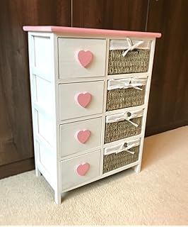 Elsofa Cubix 3 Drawer Tower Chest Of Drawers Storage Unit Pink