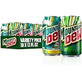 Mountain Dew Soda, 2 Flavor Baja Blast Variety Pack (Baja Blast, Original Dew), 12 Fl Oz Cans (Pack of 18)