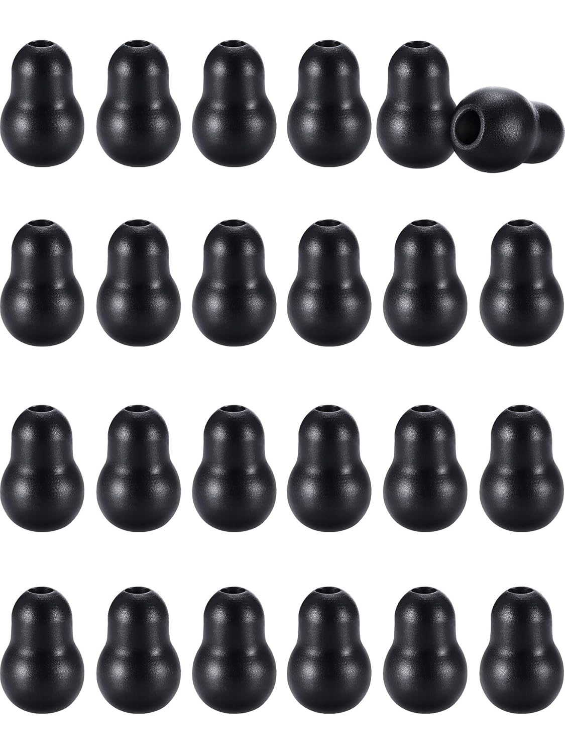Stethoscope Replacement Earplugs - Universal Silicone Replacement Ear Tips for Stethoscope, Earbuds, Snap Tight Soft-Sealing Ear-Tips (Black, 24 Pieces)