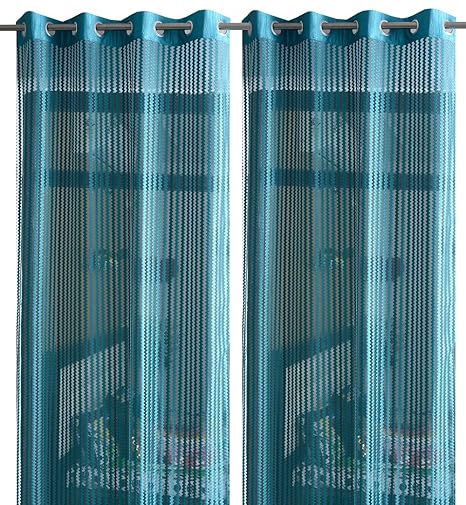 Buy Waco Creation Polyester 2 Piece Sparkling Sheer Striped Net