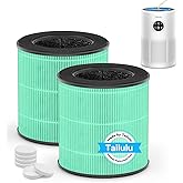 Tailulu D10 Replacement Filter,Air Purifier Filter for Tailulu D10 Air Purifier, 3-in-1 H13 Grade True HEPA Replacement Filte (Green 2Pack) with Extra 6 Pieces Aroma Pads