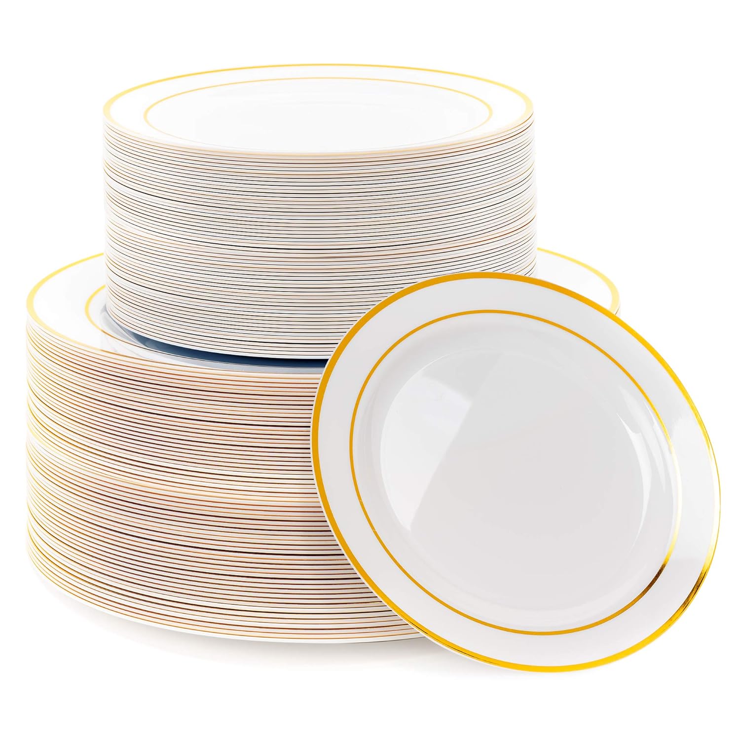 120 x Elegant Premium Gold Wedding Dinner Set Plates Disposable