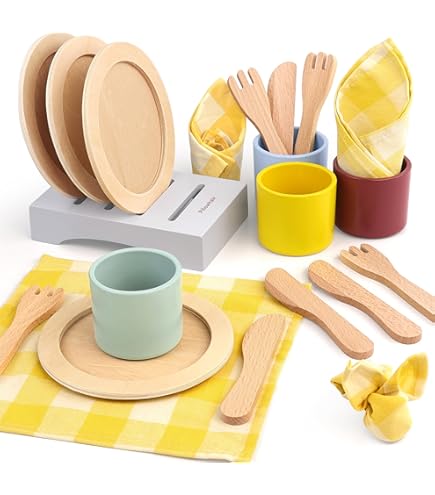 nunukids Wooden Kitchen Play Set, Kitchen Playsets - Amazon