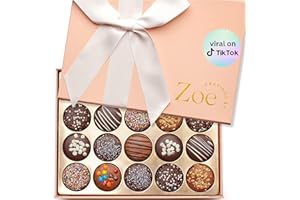 CRAVINGS BY ZOE Mothers Day Gourmet Chocolate Covered Cookie Gift Basket | 20 Count | Milk Chocolate Candy Gift Box | Food Gift, Birthday Gifts for Women Men Mom Dad Adults Couples & Families