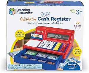 Learning Resources- Caja registradora calculadora con Dinero ...