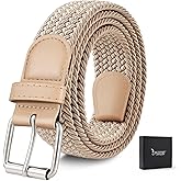 JASGOOD Men Braided Woven Elastic Stretch Belt Men Women Web Casual Belt Golf Belts for Jeans