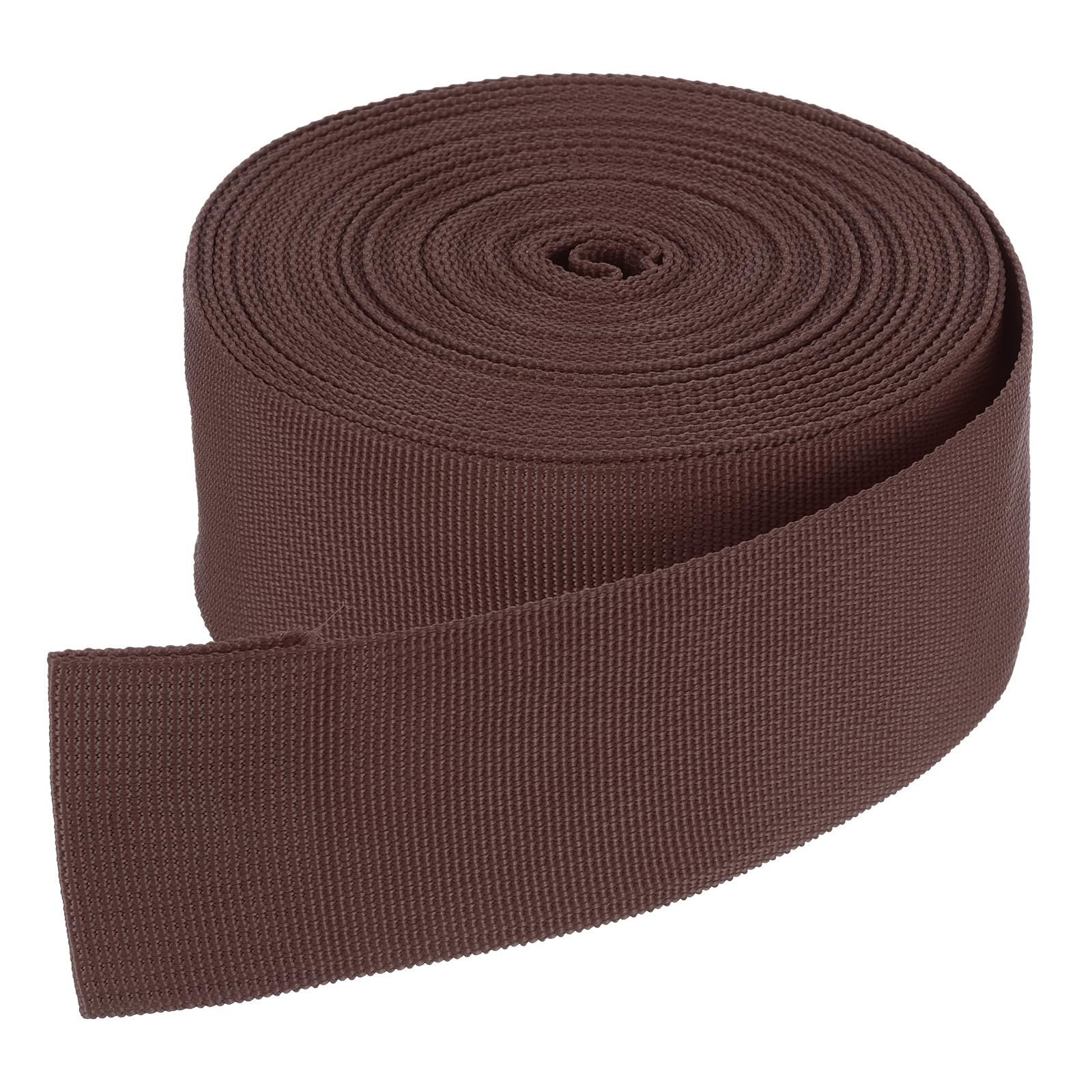 DMiotech 10 Yard x 2 Inch Width Nylon Webbing Strap Poly Flat Webbing Strapping for DIY Craft Backpack Strapping Sewing, Outdoor Gear Repair, Dark Brown