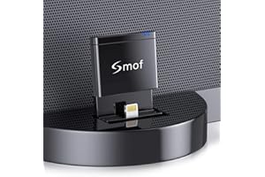 Smof 8 Pin Bluetooth Adapter,Bose Sounddock Bluetooth Adapter for Old Speakers Link iPhone/Android,Black(Not for 30 Pin Speak