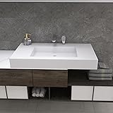 MEDUNJESS 35"X19" Wall Mount Sink Matte Bathroom