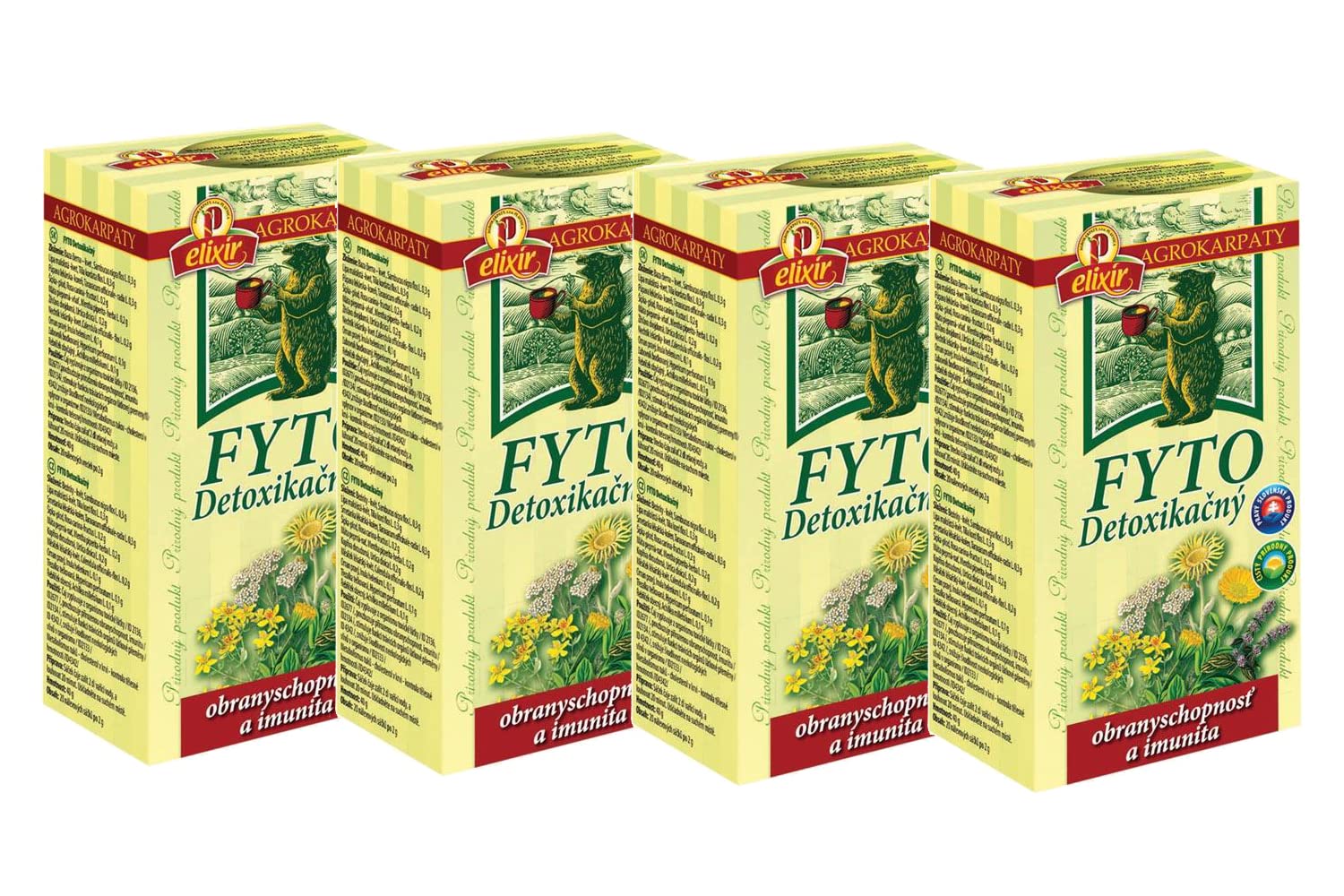 Detox Herbal Tea: Cleansing, Immunity, Intestinal Health, Kidneys, Bladder, Liver (4 Packs, 80 Tea Bags, 160g)