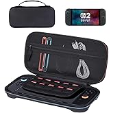 MOGOOD Carrying Case for Nintendo Switch 2 (2025), Travel Bag Portable Hard Shell Travel Pouch with 10 Game Cartridges, Slim Protective Case for Switch 2 Console & Accessories