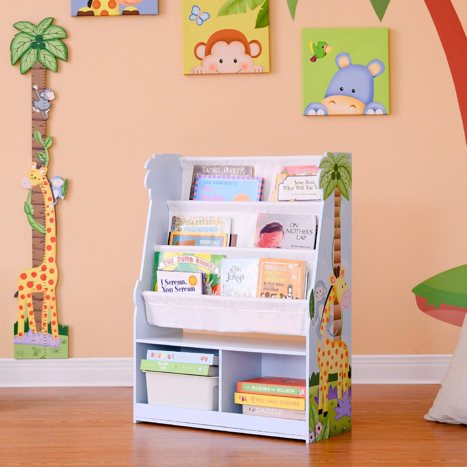 Fantasy Fields Sunny Safari Kids Wooden Bookcase with Storage Multi TD-13410SS, Multicolor - Image 4