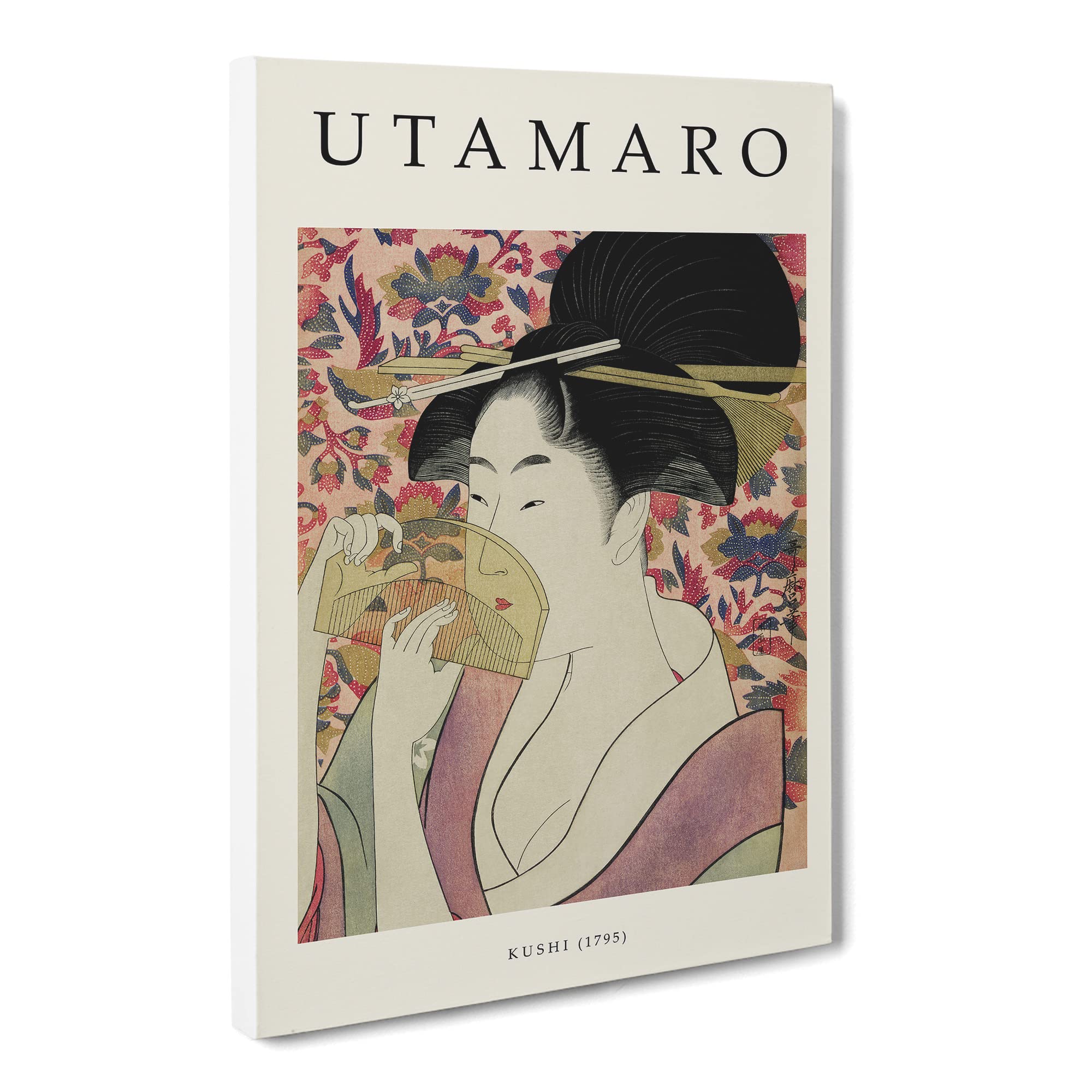 Kushi By Kitagawa Utamaro Canvas Print | Gallery Wrapped 30mm Frame Wall Art | 20x14 inches | Ready to Hang | Asian Picture | Living Room Bedroom Lounge Office
