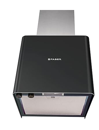 Faber 45cm 1000 m3/hr Chimney (Hood Peppy Plus BK LTW 45, 1 Cassette Filter, Black)