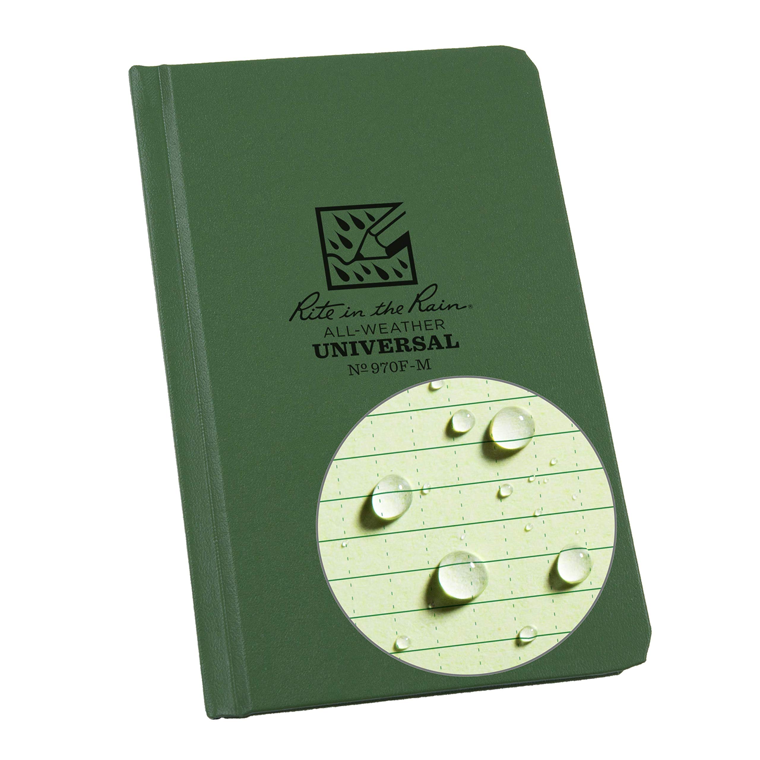 Rite in the Rain Universal Fabrikoid, Side Bound Book, 4¼ x 6¾" (80 Sheets) - Green