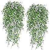 RECUTMS 4PCS Artificial Hanging Plants 33Inch Fake Wall Plant Faux Eucalyptus Leaves Ivy Swag UV Resistant Greenery for Indoor Outdoor Home Office Garden Wedding Patio Spring Easter Party Decor(White)
