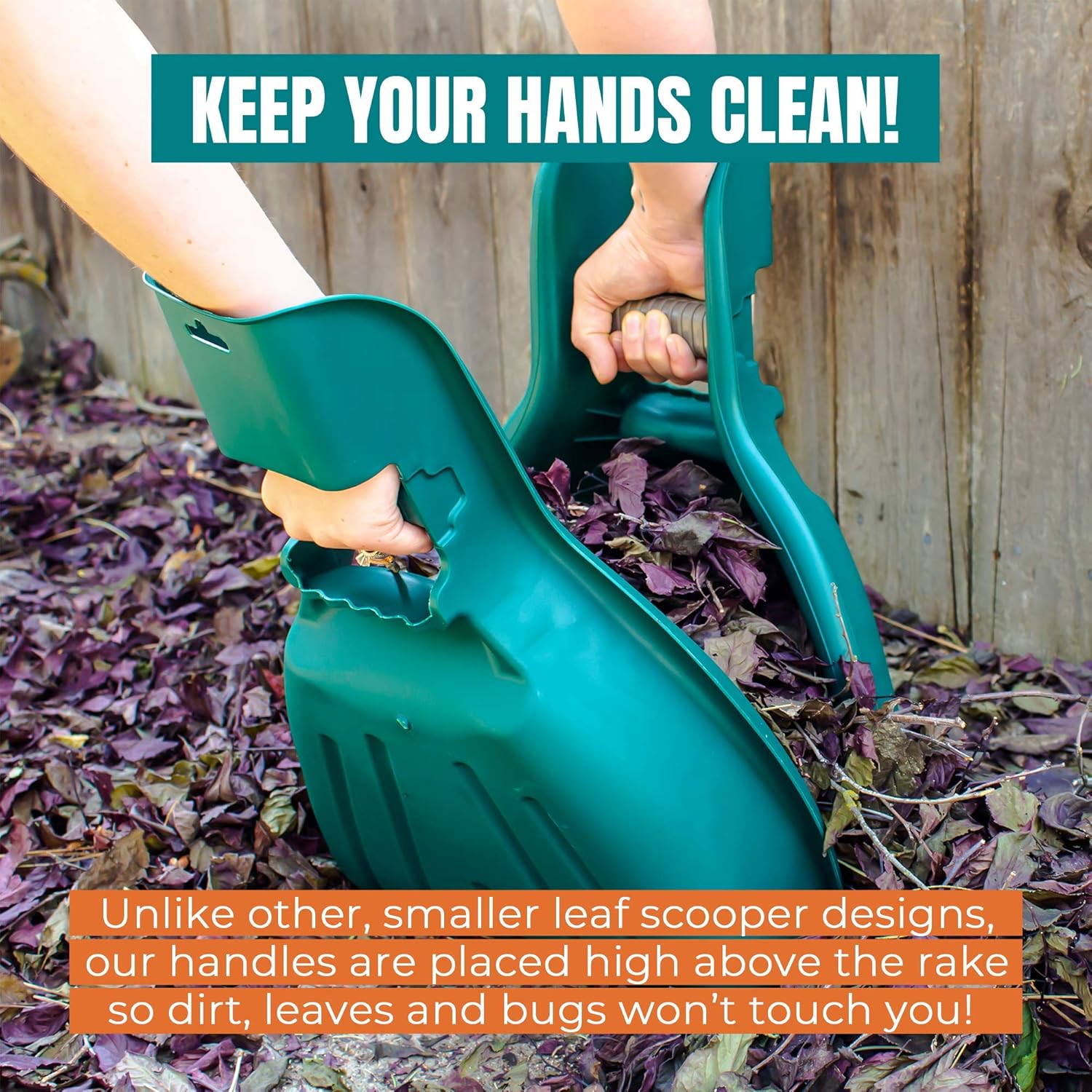 MEKKAPRO Leaf Scoops and Claws V2.0, 1-Pair (2 Pieces), Sturdy Ergonomic Grip, Large Hand Held Garden Rake Grabbers for Fast Leaf and Lawn Grass Removal : Garden & Outdoor