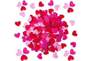 SmoothNovelty 600 Pcs Valentines Felt Hearts Decoration 0.67 Inch Mini Heart Shapes Decorative Confetti Bulk Felt Stickers Colorful Craft Cute Small for DIY Crafts Wedding Decor(Red, Pink, Rose Red)
