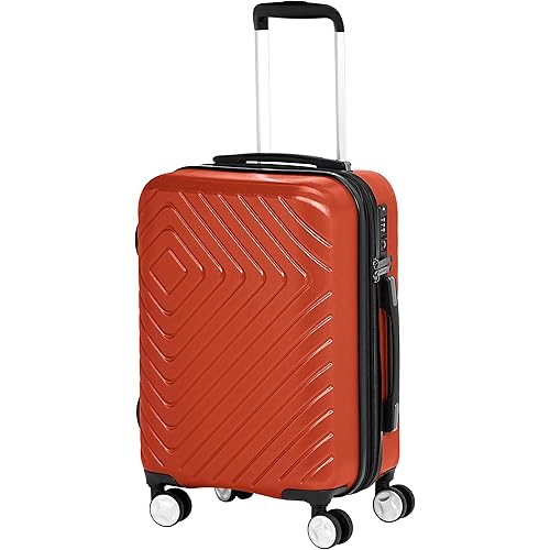 Amazon Basics 2 Piece Geometric Hard Shell Expandable Luggage Spinner Suitcase Set - Sunset