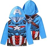 Marvel Avengers Iron Man Captain America Spider-Man Miles Morales Venom Boys Long Sleeve Hooded Shirt for Big Kids
