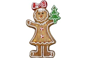 Northlight LED Lighted Gingerbread Girl Tabletop Christmas Figurine, Brown