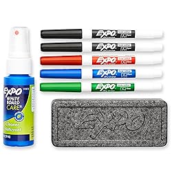 EXPO Low Odor Dry Erase Marker Set with White Board