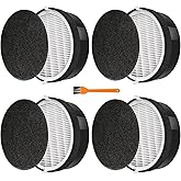 FiiMan LV-H132 Replacement Filter Compatible with LEVOIT LV-H132 Air Purifier Filter Replacement, 3-in-1 H13 True HEPA Filter, High-Efficiency Activated Carbon Filter (4 Pack)