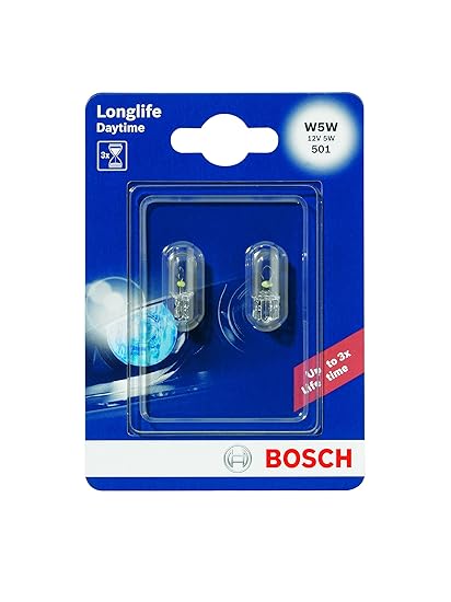 Bosch 1987301052 Autolampe W5W LONGLIFE - Glassockellampe/Miniwattlampe