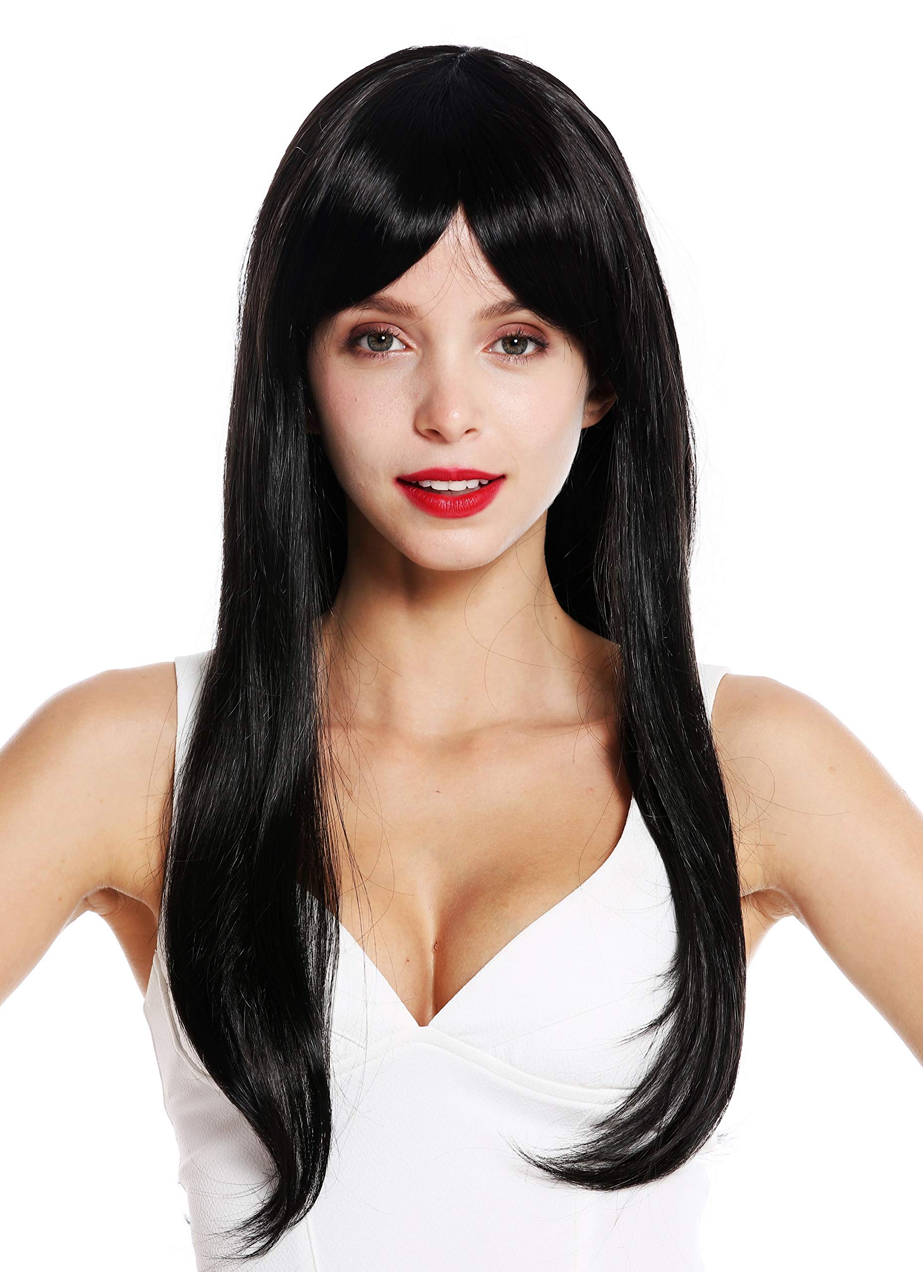 WIG ME UP - VK-30-2 quality women's wig long sleek long fringe parted black