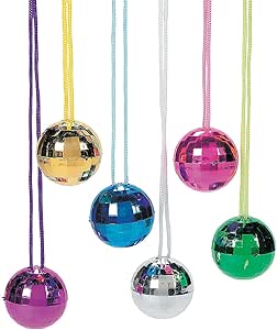 Fun Express Disco Ball Necklace Assortment - Jewelry - 12 Pieces