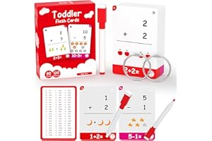 WJPC 60Cards, 120 Pictures Math Flash Cards for Kindergarten,1ST, 2ND, 3RD Grade, Addition Flash Cards, Subtraction Flash Cards for Kids Ages 6,7,8,9,10 Years