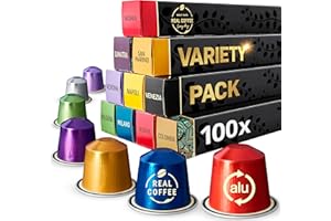 Mixed Variety Pack Compatible with Nespresso | 100 Test Winning Aluminum Capsules | 9 Distinctive Italian Flavors | Compatibl