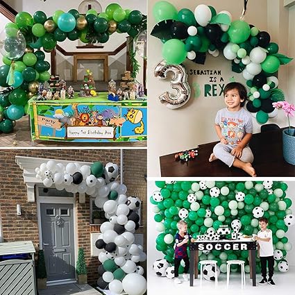 Amazon Com Kit De Guirnalda De Arco De Balon Paquete De Globos De Futbol Con Globo De Latex Verde Blanco Negro Para Cumpleanos Decoracion De Fiesta Tematica Baby Shower Aniversario Bodas Toys