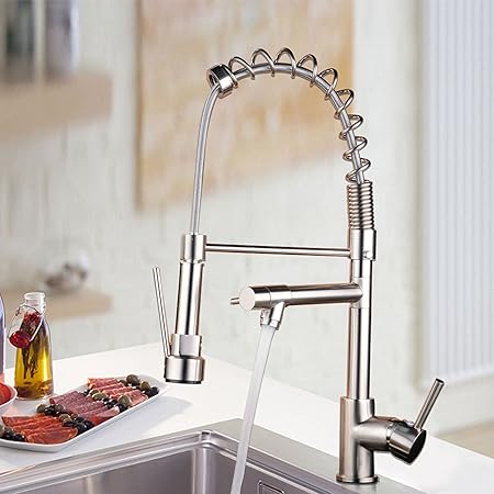 Kitchen Faucet Solid Brass Brushed Nickel Kitchen Faucet Single