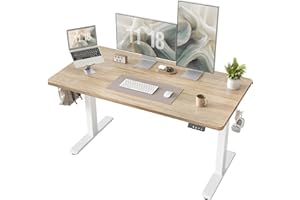 BEXEVUE Standing Desk, Electric Height Adjustable Desk, 47x24 Inches Sit Stand Desk, Home Office Computer Desk with Splice Bo