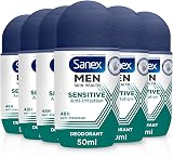 Sanex Men Sensitive Antiperspirant Roll-On Deodorant 6x50ml 48h view 1