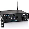 PYLE 100W Bluetooth Audio Stereo Amplifier - 110/240V, 2 Ch.Pro Audio Desktop Amp w/ Direct-to-Computer Connection via USB Port & Hi-Fi System/TWS Function, w/ Rotary Volume Control - Pyle PDA46BT