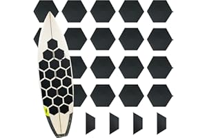 AQUBONA Hexagon Clear Surf Traction Grip Traction Pad Semi Clear Deck Pad for Surfboard