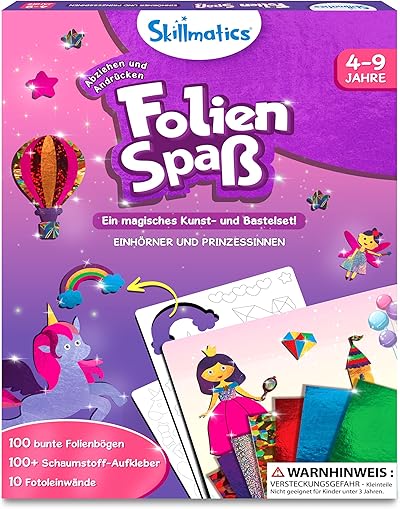 Skillmatics Kunst & Bastelaktivität- Folienspaß Einhörner und Prinzessinnen, Schmutzfreie Kunst für Kinder, Bastelsets, DIY-Aktivität, Geschenke für 4 bis 9 Jahre