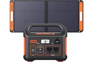 Jackery Solar Generator 300, 293Wh Backup Lithium Battery with 1XSolar Panel SolarSaga 100W, 110V/300W Pure Sine Wave AC Outlet for RV Outdoors Camping Travel Blackout