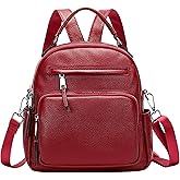 ALTOSY Genuine Leather Backpack for Women Small Convertible Backpack Purse Ladies Shoulder Bag 4 in 1 to Carry