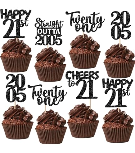 Paquete De 30 Adornos Para Cupcakes Con Purpurina Azul Oscuro Para 13